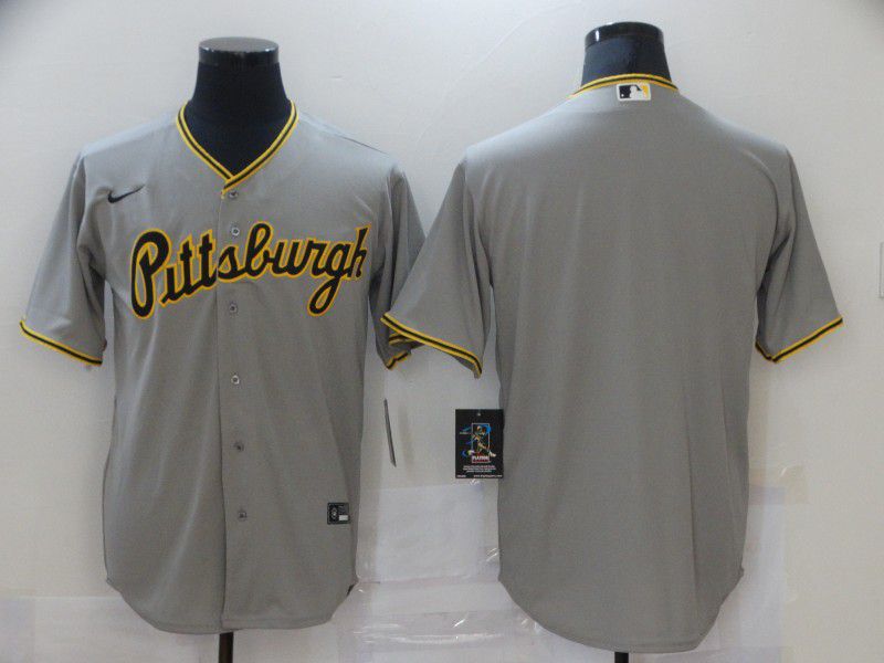 Men Pittsburgh Pirates Blank Grey Game Nike MLB Jerseys